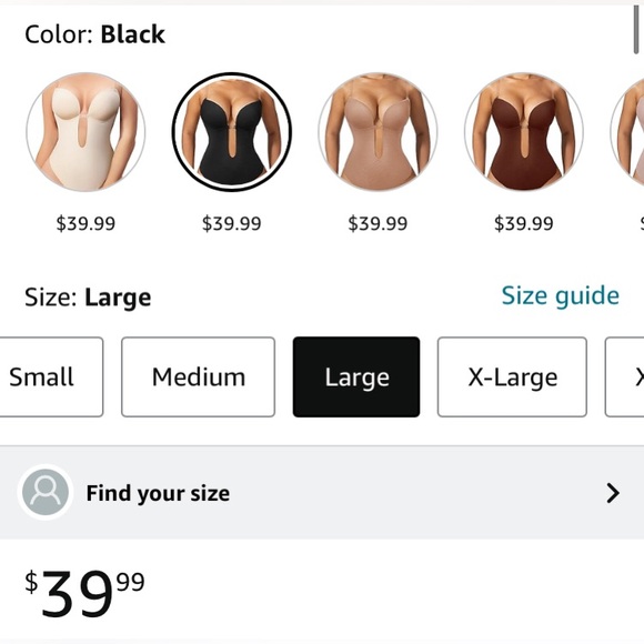 NEW Backless U Plunge Thong Bodysuit Shapewear - Picture 3 of 16